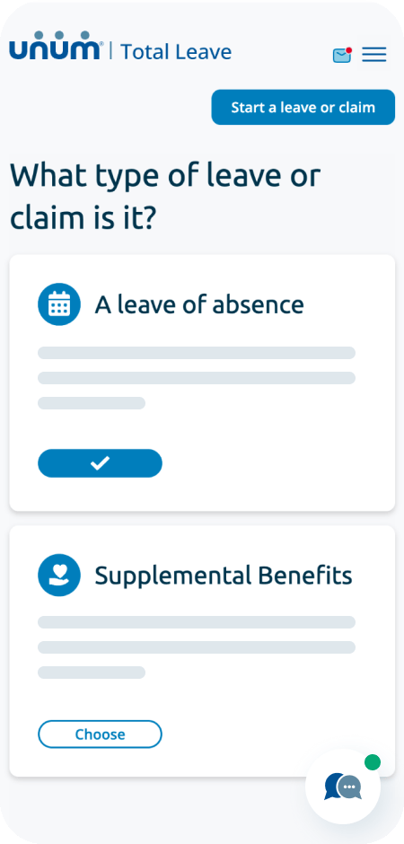 Image of Unum's Total Leave mobile app.